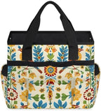 Mexican Style Talavera Garden Tool Bag, Garden Tote Storage Bag with 10 Pockets, Indoor and Outdoor Bird Flower Gardening Tool Organizer for Women Men - Image 2