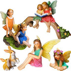 Mood Lab Fairy Garden Figurines - Fairy Statue Set (6 pcs) - Miniature Decorative Statues & Accessories - Outdoor & Indoor Garden Decor by MoodLab