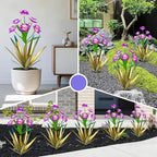 Homight Metal Agave Plant Outdoor Decoration Outdoor Garden Decoration Daffodils Flowers Mexican Yard Art Daffodils Flowers Decorative Garden Gift (3 Big Purple Daffodil) - Image 4