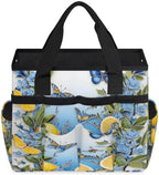 Lemon Garden Tool Bag Organizer Heavy Duty Fruit Lemon Pattern Gardening Tote Bag with 10 Pockets for Women Men Gardening Gifts - Image 2