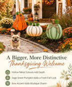 Fall Outdoor Decor Metal Pumpkin Yard Stakes - Large Outdoor Pumpkin Decor with Sunflower, Leaves & Bow, Tall Fall Yard Decor for Porch Garden Lawn Autumn Thanksgiving Decorations Set of 3 - Image 6