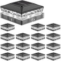 Solar Post Cap Lights, 6500K Cool White IP65 Waterproof Solar Powered Fence Light for 4x4 Wood Post & 5x5 Vinyl Fence, Deck Patio Garden Yard Outdoor Landscape Lighting, ABS Material (Black, 16pack) by JOFIOS