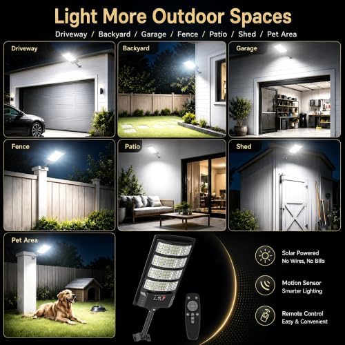 Solar Security Lights Outdoor, 4 Pack with Motion Sensor - Image 6