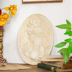 Sungmor White Cast Iron Wall Decor,Oval-shaped Classical Lady Relief Plaque - Image 6