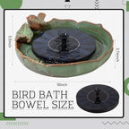 SiliFine Solar Fountain Ceramic Bird Bath for Outdoors Patio Yard Lawn - Image 2