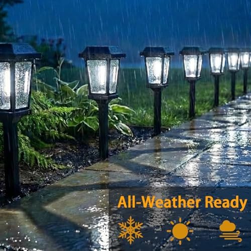 12 Pack Solar Lights Outdoor Pathway, Modern Solar Garden Lights, Waterproof Auto On/Off LED Outdoor Solar Lights for Yard, Landscape Path, Walkway, Driveway Décor - Image 4