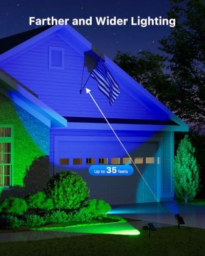 FALOVE 2 Pack Color Changing Solar Powered LED Sunset Spotlight Outdoor - Image 5