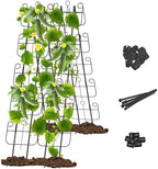 Cucumber Trellis for Raised Bed, Metal Rustproof A-Frame Garden Trellis, Outdoor Heavy Duty Climbing Plants Support for Cucumber, Vegetables, Vine, Expandable Height & Width by Blingluck
