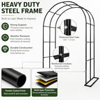 Garden Arch Trellis 55" W x 90" H Metal Arbor for Climbing Plants, Wedding Arch for Ceremony Indoor Outdoor, Black Garden Arbor for Party Decoration Backyard Lawn (Black, 55" W x 90" H) - Image 5