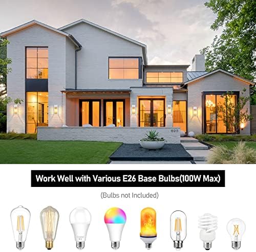 BesLowe Outdoor Wall Light Fixtures, White Exterior Wall Lanterns - Image 3