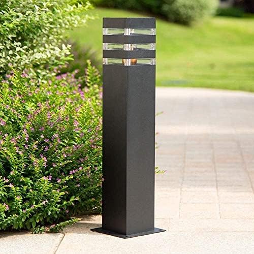 Outdoor Square Pathway Light, Modern Waterproof LED Bollard Light Fixture with Acrylic Shade, Die-cast Aluminum Pedestal Garden Lamp for Driveway, Yard, Lawn, Walkway, Patio Deck Decoration by Unknown