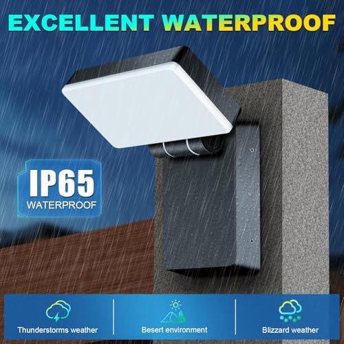 ledmo 40W LED Outdoor Wall Light, 3000LM 5000K Daylight Exterior Security Floodlights, IP65 Waterproof Modern Wall Pack with 360° Rotate and 180° Fold Adjustable Head Black Aluminum Housing - Image 4
