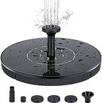 Solar Fountain Pump with 8 LED Lights and 6 Nozzles Colorful Solar Water Fountain Floating Bird Bath Fountain 1.8W Water Features Solar Fountain for Fish Tank Garden Decorations-Black with light 18c - Image 6