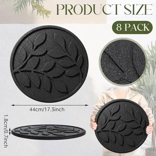 Nuanchu Leaf 8 Pack Rubber Stepping Stones 17" - Image 2