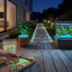 Colorful Glow in the Dark Garden Stones, Luminous Pebbles Stones for Walkway Landscaping, Glowing Stepping Rocks for Fish Tank Aquarium Decor, Resin Gravel Ornaments, Garden Outdoor (1000, Green) - Image 4