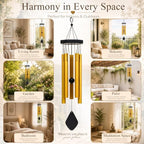 YATSKIA Large Aluminum Wind Chimes for Outside Clearance 24" Gold - Image 4