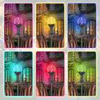 MUMTOP Wind Spinner Outdoor, Large Metal LED Kinetic Wind Sculptures, Tulip - Image 3