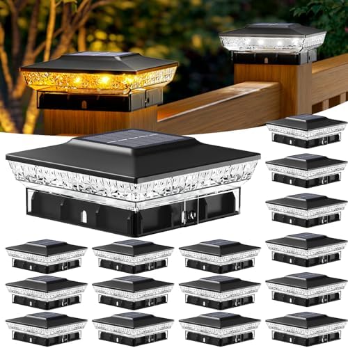 btfarm Solar Post Cap Lights, 2 Colors Modes, Fit 4x4 3.5x3.5 Wooden/Vinyl by btfarmdecorativelighting
