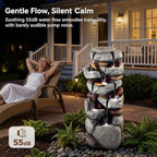 Outdoor Water Fountain 7-Tiers Cascading Rock Waterfall - Image 4