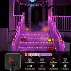 YEGUO 4 Pack Halloween Solar Fairy Lights, Each 33ft 100 LED Orange and Purple Christmas Lights Outdoor Waterproof, 8 Modes Sliver Wire Solar String Lights - Image 4