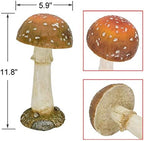 Mushroom Decor Outdoor Garden Statue - Garden Gnome's Favorite Garden Decoration Patio Decor (11.8", Brown) - Image 3