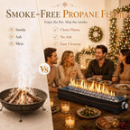 GRISUN 28 Inch Propane Tabletop Fire Pit, 45,000 BTU with Glass Wind Guard - Image 5