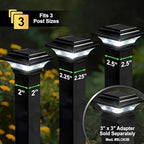 Classy Caps 2x2 Imperial Solar Post Cap - Fits 2"x2", 2.25"x2.25", & 2.5"x2.5" Deck & Fence Posts - Black Cast Aluminum - Warm/Cool Light Color Modes - Image 3