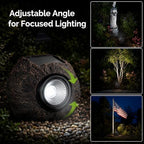Solar Rock Lights Outdoor – 4 Pack Waterproof LED Landscape Garden Spotlights, Realistic Stone Design, Wireless Solar Powered Pathway Lights for Yard, Walkway, Patio & Lawn Decoration (Auto On/Off) - Image 4