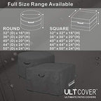 ULTCOVER Waterproof Round Patio Fire Pit Table Cover 36 inch, Black - Image 3