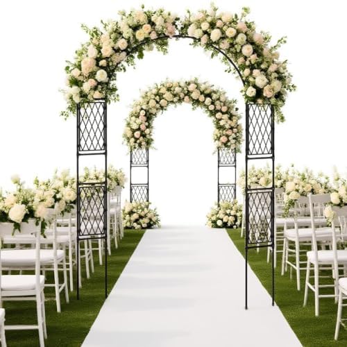 Garvee 7.2 x 4 ft Metal Garden Arch Trellis for Climbing Plants - Image 5
