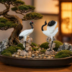 LUOZZY 2 Pcs Red Crowned Crane Figurine with Base for Aquarium Fish Tank - Image 4