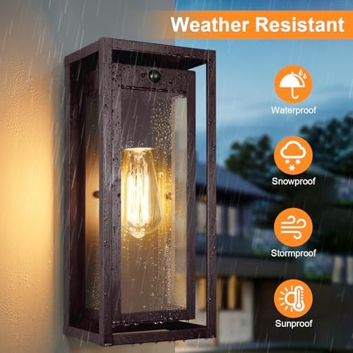 15" Motion Sensor Outdoor Wall Lights, Outdoor Sconces, 2 Pack - Image 7