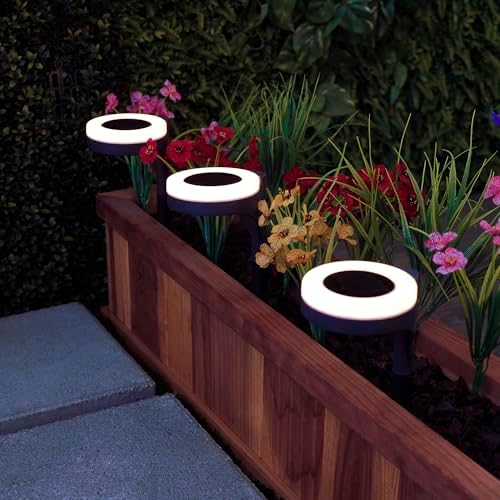 Alpine Corporation 15" Tall Outdoor Solar Pathway Light with 13 Warm White SMD 3.5LM LED for Patio, Lawn, Yard, and Garden, Black - Set of 3 - Image 6
