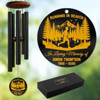 Personalized Camping in Heaven Runner Memorial Wind Chime – Custom Name & Years Tribute for Outdoor Remembrance – Sympathy Gift for Honoring a Loved One – Meaningful Memorial Chimes for Porch Décor by AlpadilCo