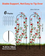 VEVOR 6 Packs Metal Garden Trellis for Climbing Plants Outdoor 71x20in, Rustproof Plant Tall Trellis for Rose Vine Flowers and Vegetables - Image 2
