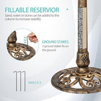 ZENY Outdoor Garden Bird Bath 28Inch Weather Resistant Polyresin Birdbath, Bronze - Image 4