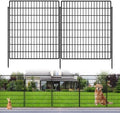 10 Panels Garden Fencing Animal Barrier, 33 in(H) X 24 ft(L) Dog Fence Outdoor for Yard Rustproof No Dig Decorative Tall Garden Fence Metal Wire Panel Border Patio Rabbit Temporary Ground Stakes by KYATE