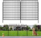 10 Panels Garden Fencing Animal Barrier, 33 in(H) X 24 ft(L) Dog Fence Outdoor for Yard Rustproof No Dig Decorative Tall Garden Fence Metal Wire Panel Border Patio Rabbit Temporary Ground Stakes by KYATE