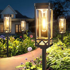 KOOPER Taller Solar Pathway Lights Outdoor, 4 Pack Upgraded Brighter Solar Garden Lights Solar Powered, Up to 15 Hours Outdoor Solar Lights for Yard Landscape Walkway Driveway Sidewalk (Warm White) by KOOPER