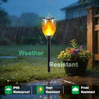 8 Pack Large Size Solar Flame Lights Outdoor with Flickering Flame - Image 5