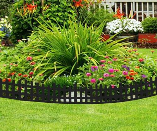 Garden Edging 33FT x 4.1~4.9IN Tall, Landscape Edging Borders with 60pcs Plastic Stakes,Arched Design Black Flexible Lawn Edging Border, No Digging Edge Fence DIY for Tree Flowerbeds Grass Yard - Image 6