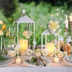 2 Pcs Wedding Lanterns Decorative with Candles White Farmhouse Lanterns - Image 3