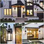 BesLowe 16.5" Large Outdoor Wall Light Fixture, Modern Porch Sconce, Black - Image 7