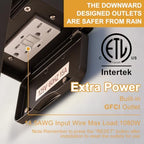 Porch Lights with GFCI Outlet Dusk to Dawn Outdoor Lighting Brown 1Pack - Image 2