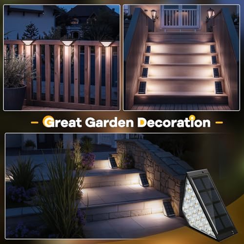 BKBB PPBB Solar Step Lights for Outside, Solar Stair Lights Outdoor Waterproof, Deck Step Lights for Fence, Patio, Yard, Porch, Front Door, Sidewalk, Garden, Patio Decor (10, Cool White) - Image 2