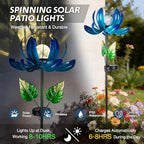 AIINY Solar Garden Lights Metal Flower Decor, Colorful Lotus Pathway Spinning Windmill with LED Cracked Crystal Ball Outdoor Decorative Stake Lighting Waterproof Flower Sculpture for Patio Yard - Image 5
