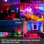 LED Flood Light Outdoor, 500W Equivalent 5000LM Smart RGB Landscape Lights - Image 5