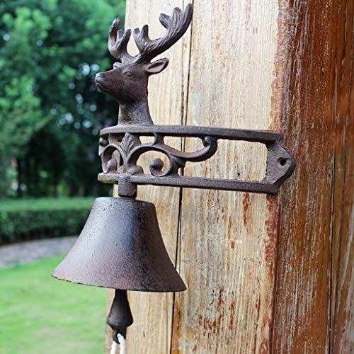Outdoor Church School Antique Vintage Style Large Cast Iron Dinner Farm Bell Cast Iron doorbell Retro Hand Bell Door Garden Decoration Fashion Wall Hanging Wind Chime Garden Crafts - Image 3