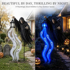 Solar Grim Reaper Skeleton Garden Light for Outdoor Halloween Decorations - Image 3