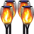 Large Solar Torch Light with Flickering Flame Outdoor, 4 Pack by Awethone